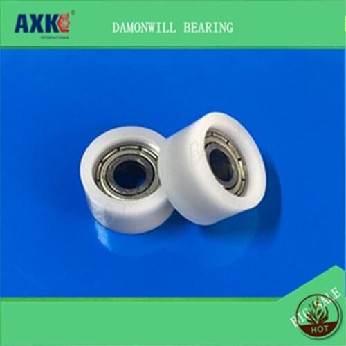 Rubberized wheel 5*15*8.5MM POM rubberized bearing pulley nylon wheel track roller rubberized 5X15X8.5MM Wheels Roller 4PCS