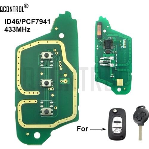 QCONTROL Car Remote Key Circuit Board for Mercedes Benz Smart Fortwo 451 Auto Control Alarm 433MHz ID46 (PCF7941) Chip