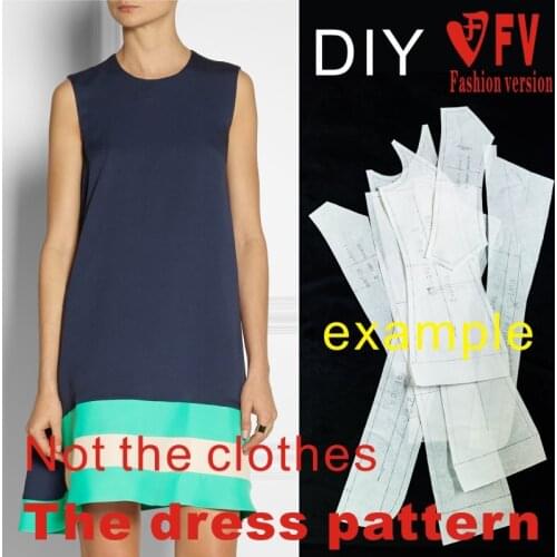Clothing DIY The dress Dresses Sewing Pattern cutting drawing Womens Dress Sewing Template BLQ-87