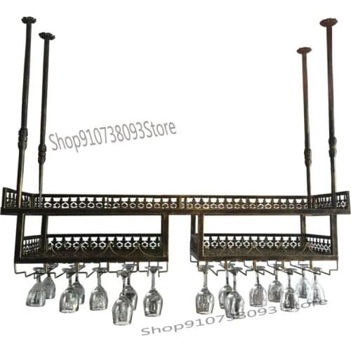 European Style Bar Decoration Counter Hanging Wine Rack Wine Glass Rack Nordic Style Wine Rack Upside Down Wine Glass Hanger
