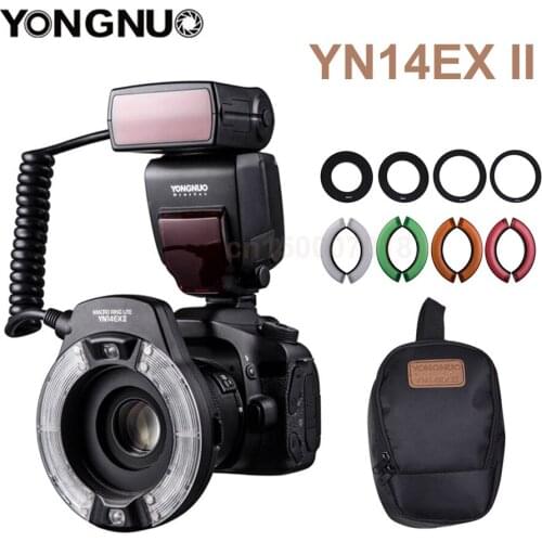 Yongnuo YN14EX II Macro LED Ring Flash Light M TTL Flash with 4 Adapter Ring for Canon Camera DSLR 5D4 1DX2 5Dsr 750D 6d2