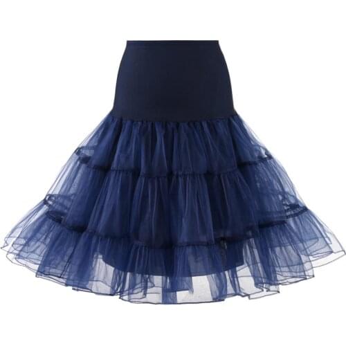 Retro Women Solid Color Wedding Bridal Underskirt Crinoline Tutu-Tulle Petticoat Plaid Dancing Girls Pleated Mini Skirt 2021