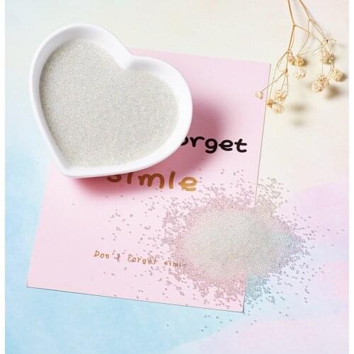 0.6~0.8mm 50g Translucence DIY 3D Nail Art Decoration Mini Glass Beads, Tiny Caviar Nail Beads, Ivory