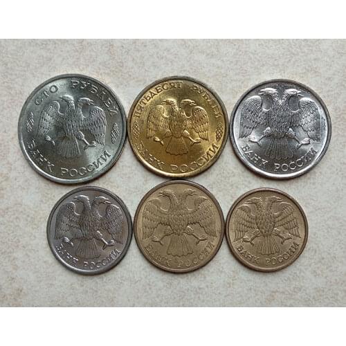 Russia 1 Set 6 Pieces Coins Old Original Coin Collectible Edition Real Rare Commemorative Random Year