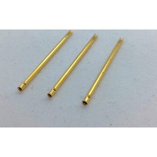 100 PCS RL75-1S Round Double Tube Gold Plated Spring Test Probe Length 30mm Needle Tube Diameter 1.32mm Power Tool Test Probe