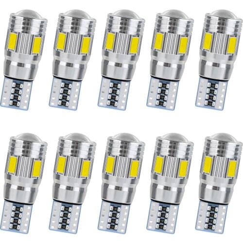10X White Car Auto LED T10 Canbus 194 W5W Turn Signal Brake Lights License Plate Led Dome Reading Light Parking LED Side Light