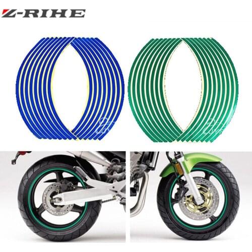 16pcs new Strips Wheel Stickers And Decals 17" 18" Reflective Rim Tape Bike Motorcycle Car Tape 4 Colors Car Styling