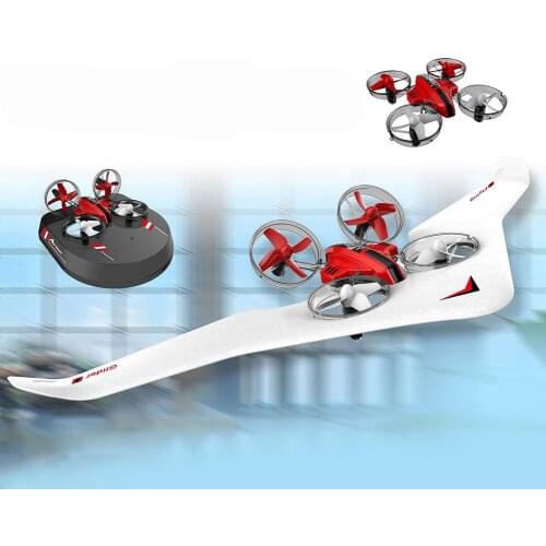 3 in 1 Mini RC Quadcopter Glider Hovercraft Boat Mode Fixed Wing Kids Toy Gift Remote Control Drone RC Plane Toys For Children