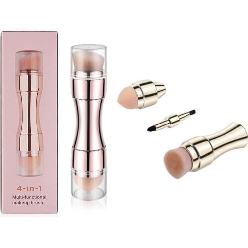 4 In 1 Makeup Brushes Foundation Eyebrow Shadow Eyeliner Blush Powder Brush Cosmetic Concealer Professional Tool New 2021