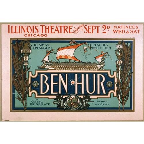 400X300MM Ben-Hur-Theatrical-Poster-4-1901 jumbo fridge magnet SFM-0164