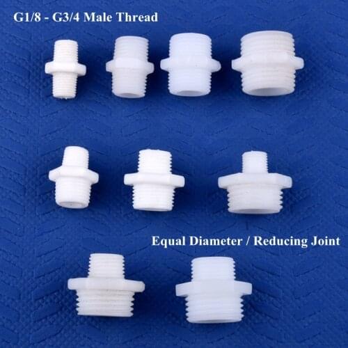 5~200pcs G1/8~G3/4 Screw Nipple Male Thread Joint Garden Irrigation Water Pipe Connector Aquarium Tank Equal Dia Reducing Joint