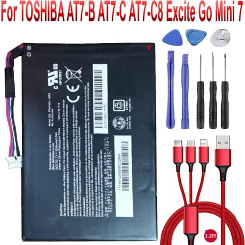 3200mah battery for TOSHIBA AT7-B AT7-C AT7-C8 Excite Go Mini 7 PA5183U-1BRS Tablet Battery+USB cable+toolki