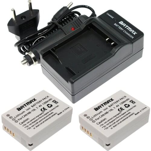 2Pcs NB10L NB 10L Digital Camera Batteries&Charger for Canon G1X G15 G16 SX40HS SX50HS SX60HS SX40 SX50 SX60 HS Camera (1300mAh)