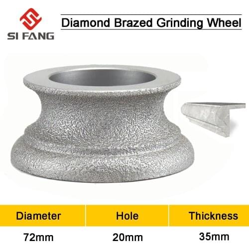 21# Brazed Grinding Wheel Diamond Abrasive Disc for Stone Ceramic Marble Granite Concrete 46Grit 72x20x35mm