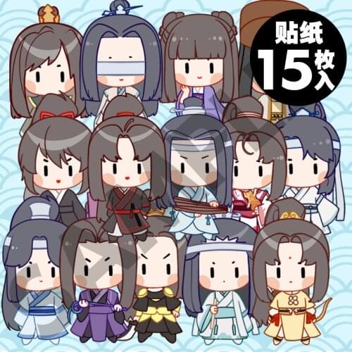 Anime Tian Guan Ci Fu Mo Dao Zu Shi Chuan Shu Zi Jiu Cartoon Sticker Waterproof Luggage Phone DIY Scrapbook Decal Decor Cosplay