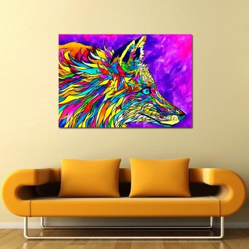 ArtSailing Foxdelic by Rachel Rosenkoetter HD print 1 piece canvas art Fox Poster Wall Pictures For Living Room CU-3390C