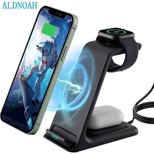 Wireless Charger 15W 3 in 1 Fast for Apple Watch SE/6/5/4/3/2/1 AirPods 2 Pro For with iPhone 12 Pro Max 11 XR X XS Max 8