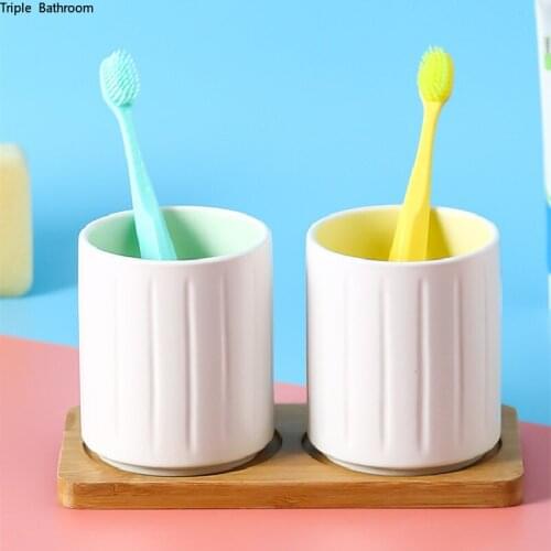 350ml Nordic Style Ceramic Gargle Cup Mouth Mug Toothbrush Holder Travel Portable Cups Home Bathroom Supplies Couple Gifts