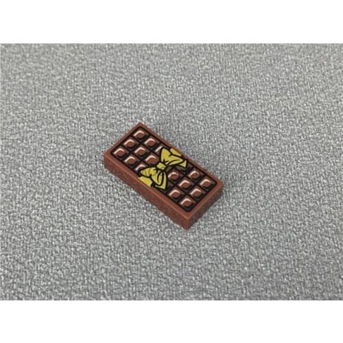 20pcs/lot DIY Tile 1 x 2 with Chocolate Bar Pattern fit with 3069bpb440 Educational Building blocks bricks Toys kids gifts