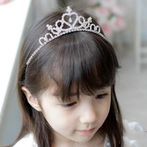 Valentines Day Crystal Tiara Hairband Kid Girl Bridal Princess Prom Crown Party Show Accessiories Princess Prom Crown Headband