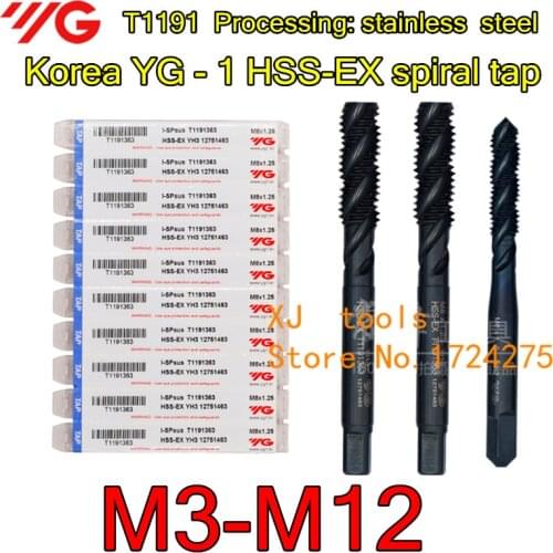 M3 M4 M5 M6 M7 M8 M10 M12 Korea YG - 1 T1191 HSS-EX Apex tap T1191 Processing: stainless steel Free shipping