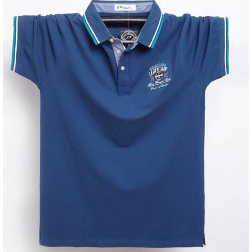 2020 Mens Clothing Brands Polo Shirt Summer Short Sleeve Men Casual Blue Cotton Polo shirt Men Plus Size Embroidered Top