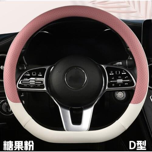 New D Shape Steering Wheel Cover for VW Golf 7 Polo 2014-2019 Scirocco Jetta 6 2017-2019 Santana 2016-2018 Auto Accesorioss
