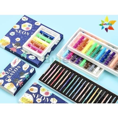 Original Kokuyo Crayon 5/10/16/20 color fluorescent mixed color childrens graffiti painting oil heavy color pen art supplies