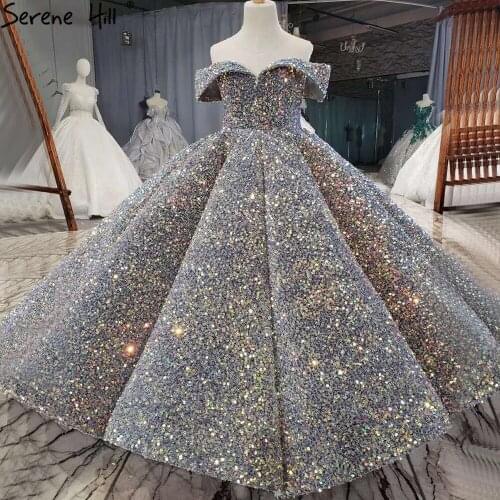 Flower Girl Dressrs Children Pageant Ballgown Girl Wedding Paillette Clothes For Children Piano Performance Vestido HTA0047