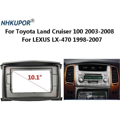 10.1 inch 2 Din Car Radio Dashboard Fascia For Toyota Land Cruiser 100 LEXUS LX470 Stereo Panel Mounting Bezel Faceplate