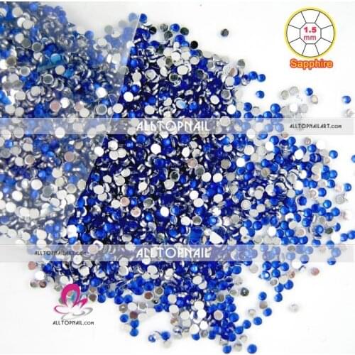 Sapphire PRO Quality 1.5mm Faceted Round Rhinestones for Nail Art 240000pcs (21 colors available)-Free Shipping