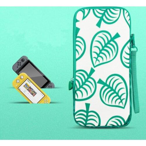 Portable Storage Carrying Bag Animal Crossing Zipper Soft Protective Nylon Bag Case Strap for Nintend Switch Lite and NS Console