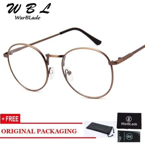 WarBLade High quality Metal Frame Eyewear Brand Designer Women Men Unisex Retro Round Glasses Clear Lens Spectacles 2018