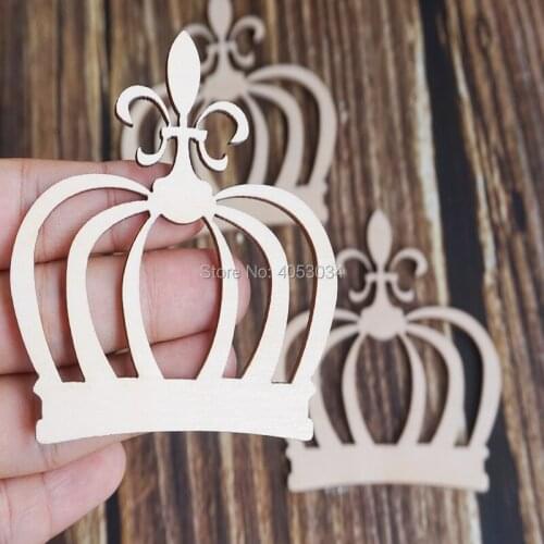 Crown Laser Cut Out Unfinished Wood Shape Craft Supply