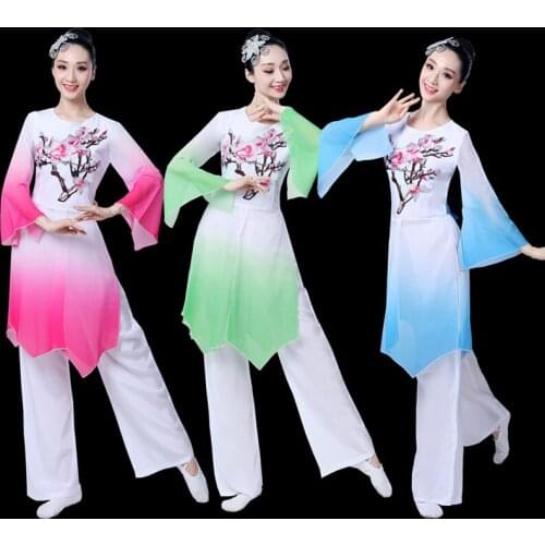 Hanfu classical dance costume female elegant adult fan dance performance dance costume chinese folk dance costume for woman
