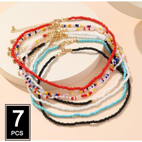 17KM Simple Beaded Choker Necklace Women Fashion Seed Beads Stand Necklace of Women Girl for Party Beach Travel Trendy Jewelry