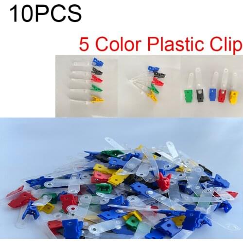 10pcs Metal Plastic Clamp for Business Ward School Hook ID Card Holder Transparent Soft Hanger Badge Pass Meal Cardholder Clip