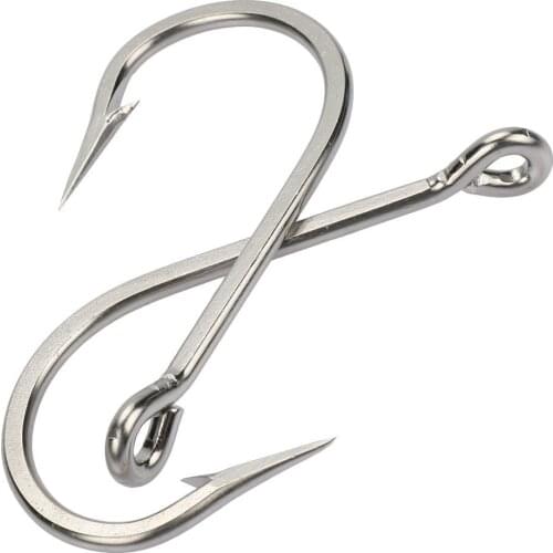 2Pcs 7731 Stainless Steel Fishing Hooks Large Shark And Tuna Bait Hooks Extra Strong For Saltwater Fishing Size 16/0 18/0 20/0