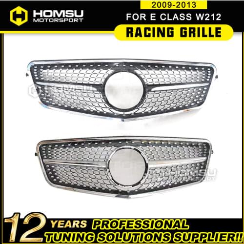 Front Bumper Diamond Mesh For Mercedez E class W212 Diamond Grille 2009 2010 2011 2012 2013 For E200 E220 E250 4 doors W212