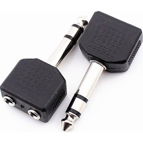 3.5mm 3 Pole Stereo Male Plug to 6.5mm to 3.5mm Female jack Audio Plugs Socket Converter Adapter Connector For Microphone