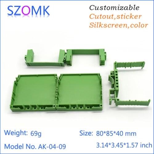 4 pcs, 80*85*40mm abs plastic electronics box din rail shell enclosure electric equipment project box diy distribution box