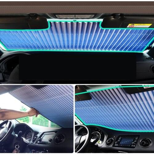46CM/65CM/70CM/80CM Upgarde Retracta'ble Car Front Windshield Sunshade Rear Window Sun Visor UV Protection Curtain