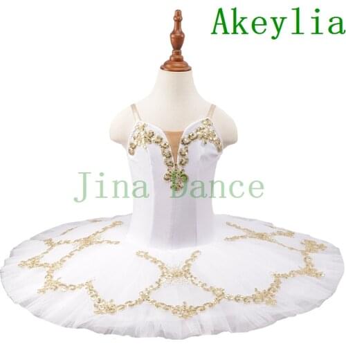 Pre-Professional Ballet Tutu White Gold Children Blue Pancake Tutu Blue Adult Ballerina Dance Skirt Dress Stage Costume Red Girl