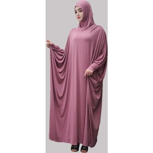 Arab Muslim Hijab Dress Women Batwing Sleeve Hooded Prayer Outfit Maxi Abaya Dresses Kaftan Long Robe Turkish Islamic Clothing