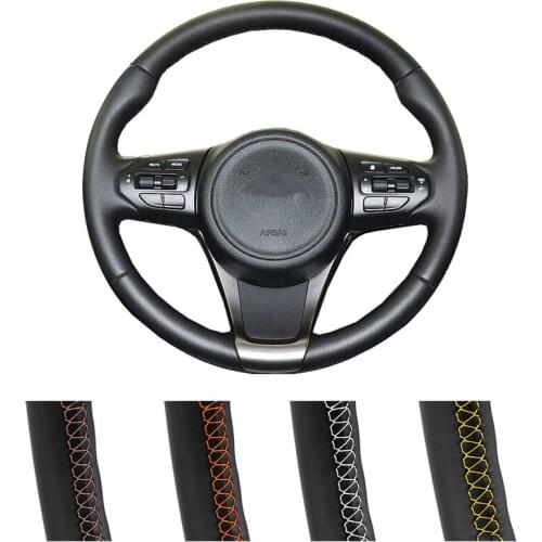 DIY Customized Car Steering Wheel Cover For Kia Sorento 2015 Auto Artificial Leather Steering Wrap