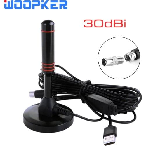 Digital DVB-T Receiver TV Antenna 30dBi Gain FM Freeview Aerial Antena DVB T Coaxial Booster Cable with Magnetic Base HDTV