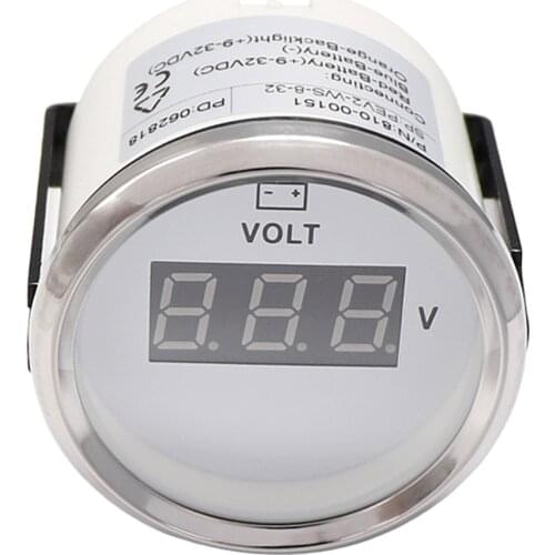 Digital Voltmeter Volt Gauge Meter Voltage Meters 52 mm for Motorcycle Car Boat Truck ATV AMP Yacht With Red Backlight 12-24V