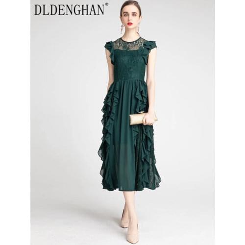 Зеленые летние платья DLDENGHAN China At AliExpress