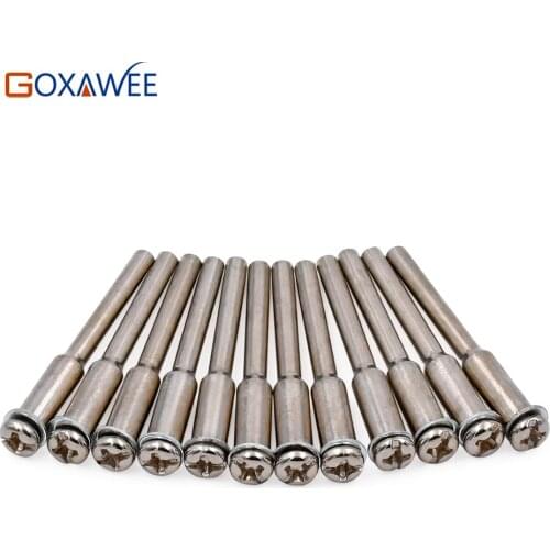 GOXAWEE 10pcs Diamond Cutting Disc Mandrels Cutting Cut-off Wheel Holder Mandrel 1/8" Rotary Dremel Accessories 3mm shank