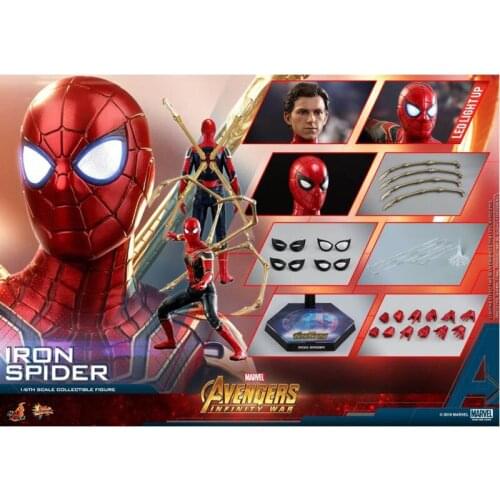 Hasbro Genuine Marvel The Avengers Hot Toys 1/6 Iron Spider-Man 12 Inches Joints Movable Action Figure Model Toys